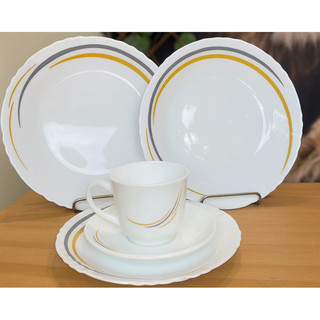 Jogo de Jantar 20 Pç Ceramica Estampado Alto Brilho Luxx Lines