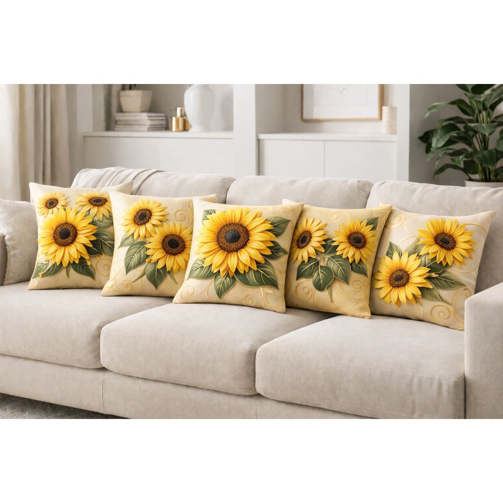 Kit 5 Capa para Almofada Floral Sala Decorativas com Zíper 0.45x0.45cm em Oferta na Shopee