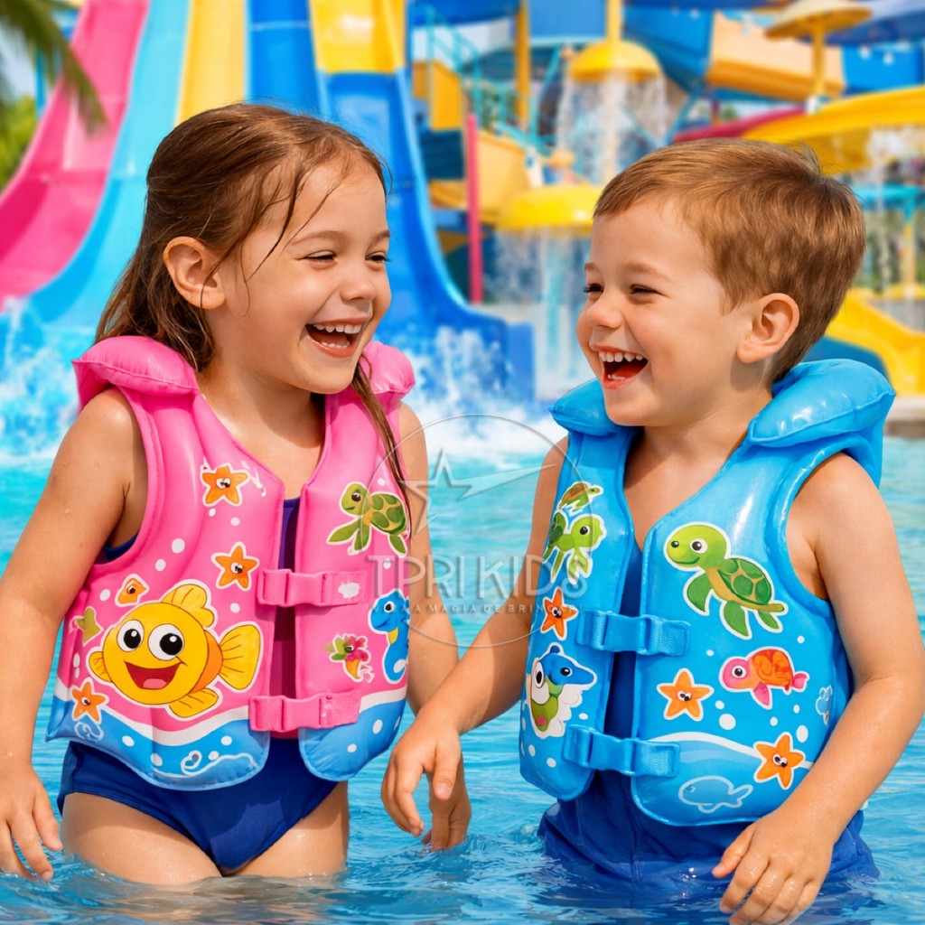 Colete Inflável Infantil Boia Salva Vidas Bebê Menino Menina Piscina Natação Praia Lago Único