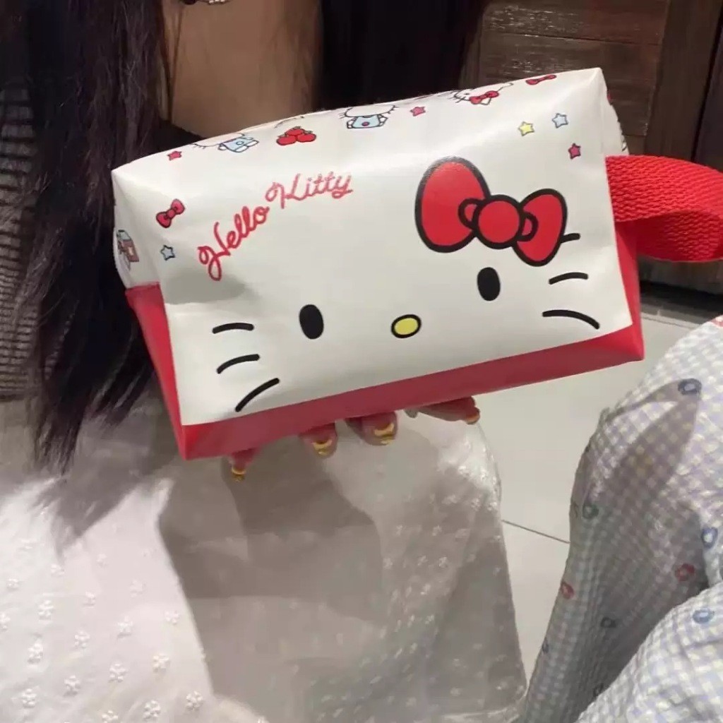 Estojo De Lápis De Grande Capacidade Olá kitty Caixa Gato Vermelho Papelaria Saco De Cosméticos Presente Prêmio Material