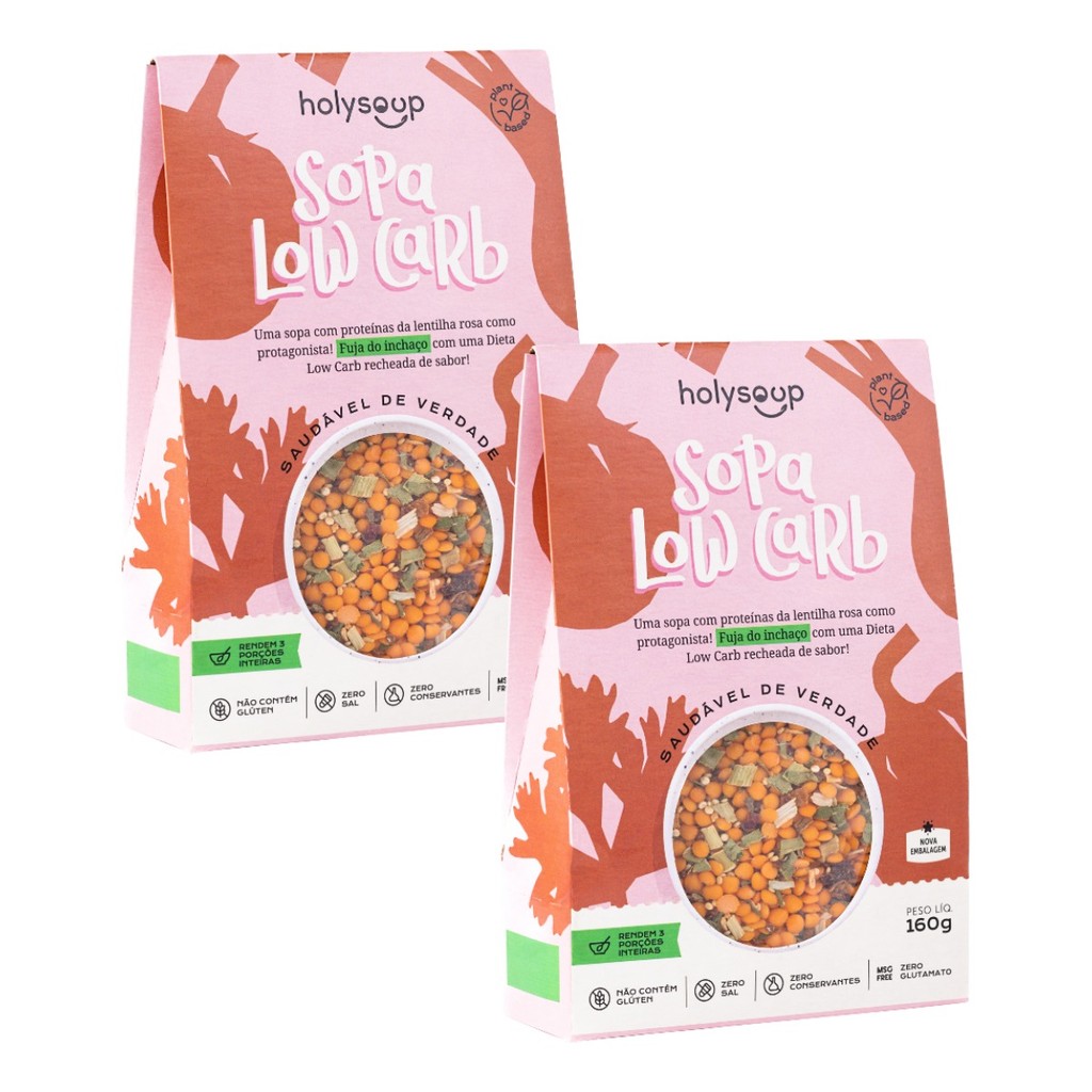 Kit 2x Sopa Saudável Holy Soup Sopa Low Carb 160g