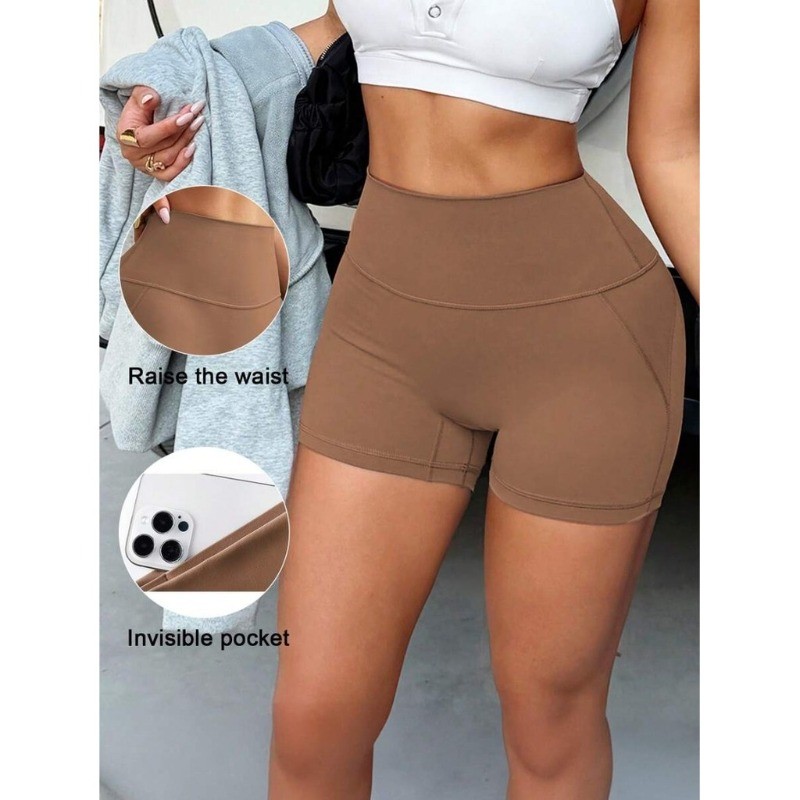 Shorts Fitness Feminino Cintura Alta Modelador Levanta Bumbum, Secagem Rápida para Academia, Yoga e Corrida em Oferta na Shopee