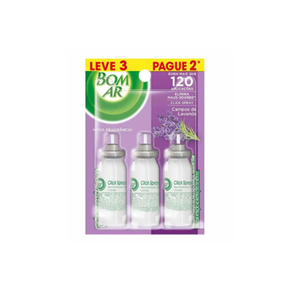 Desodorizador 12ml Bom Ar Lavanda C/3