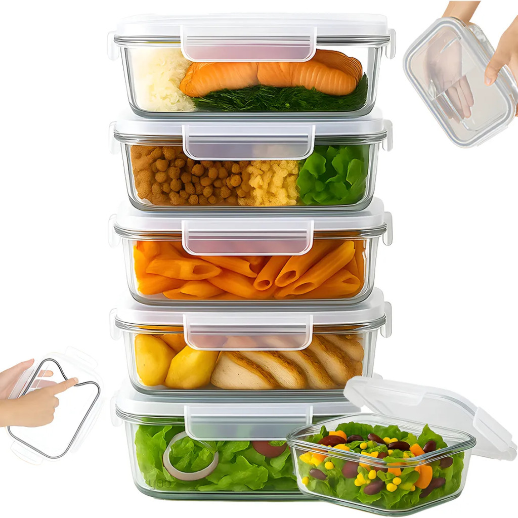 Kit 10 Pote De Vidro Marmita Herméticos freezer 640Ml em Oferta na Shopee