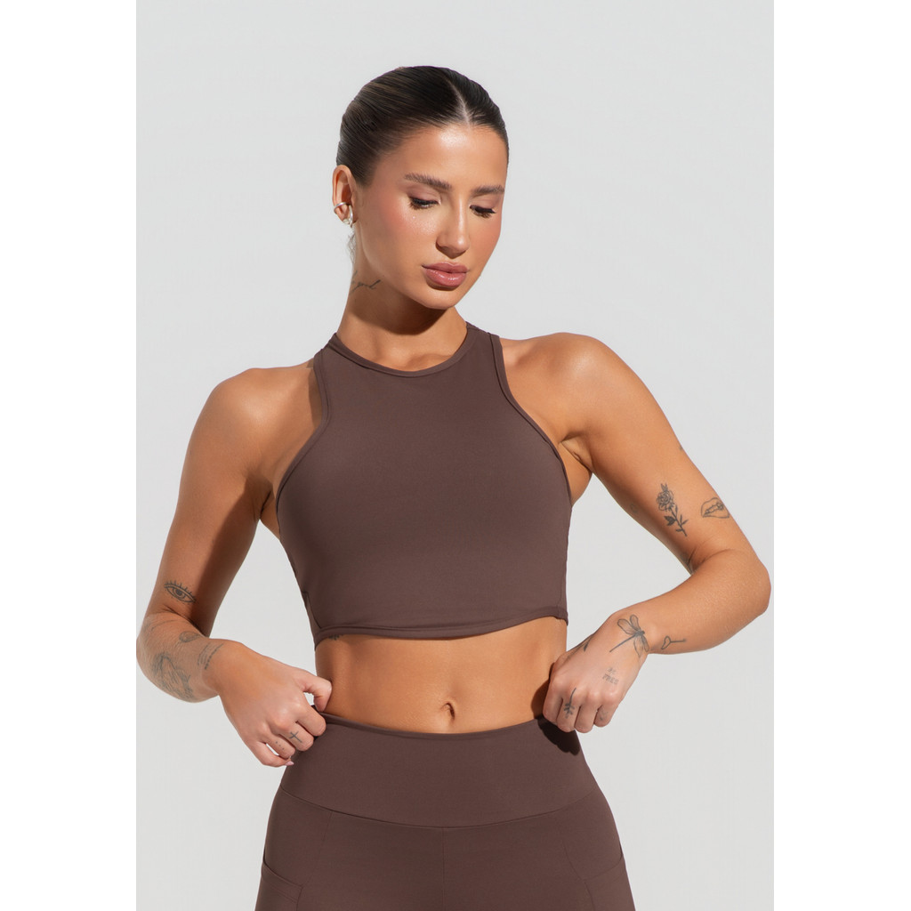 CROPPED FITNESS FEMININO COM CAVA AMERICANA SOUL DLK em Oferta na Shopee