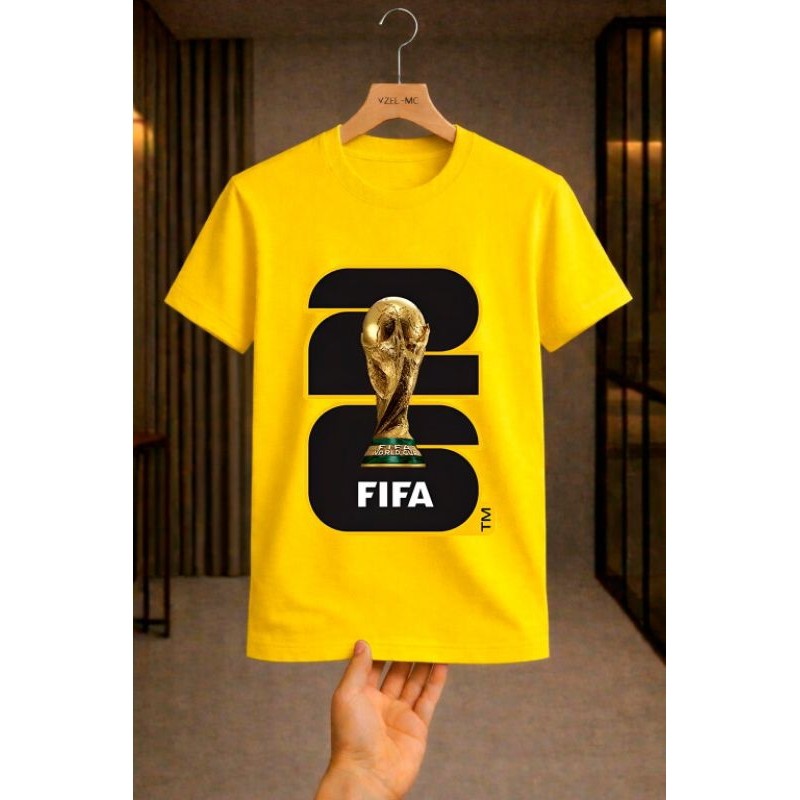 Camiseta Masculina T-shirt Esportiva Copa do Mundo 2026 Futebol Brasil Neymar Vini 100% Algodão Estilosa Confortável 