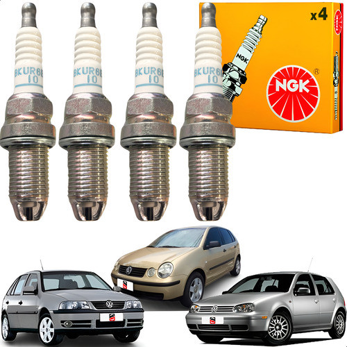 Jogo 4 Velas Ngk Gol Golf Polo 2000 2001 2002 2003 2004...