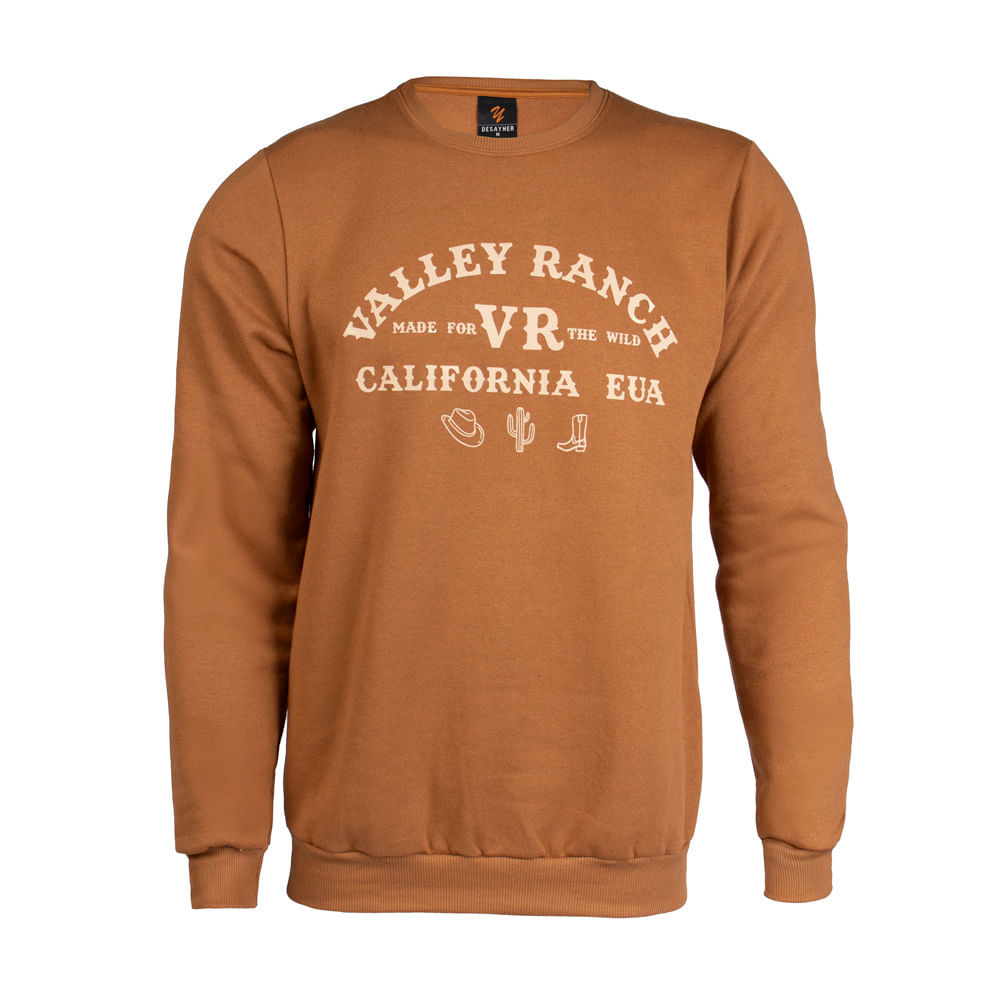 Moletom Masculino Desayner Estampa Country Marrom em Oferta na Shopee