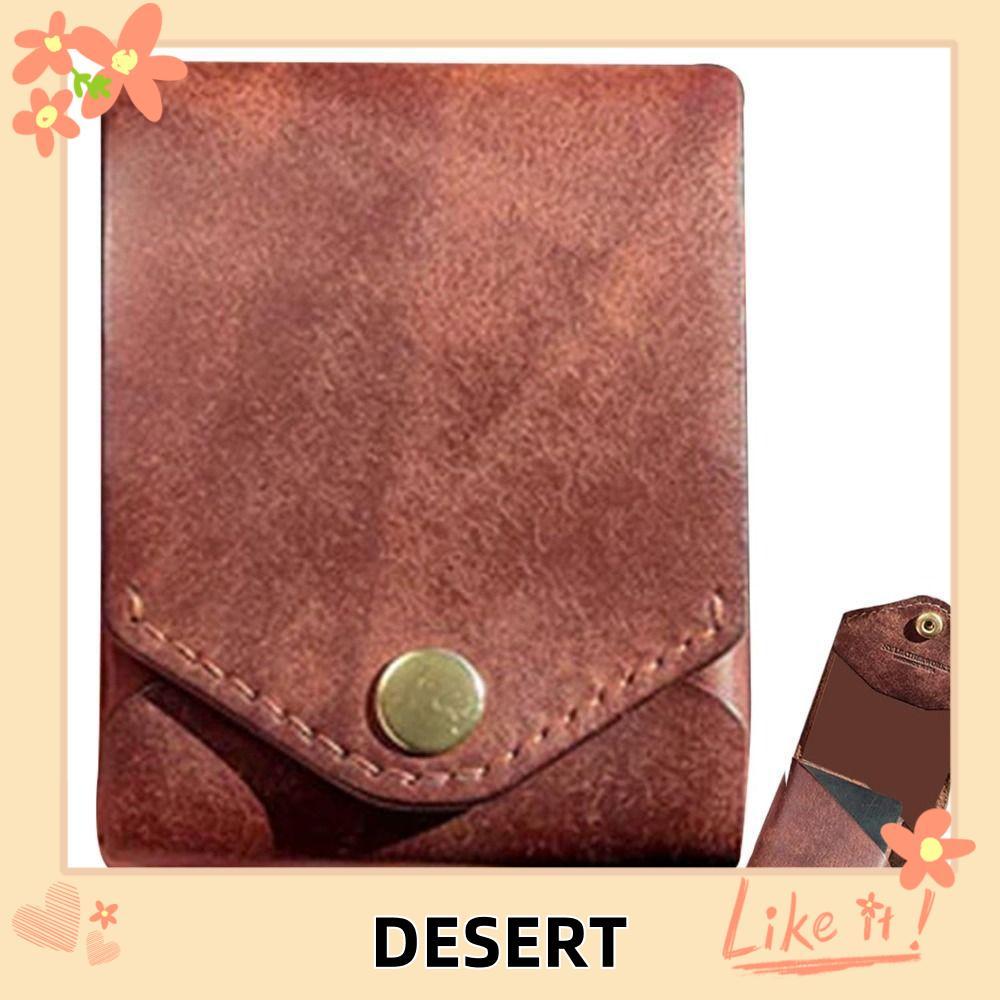 Carteira Compacta Multifuncional DESERT , Minimalista Fina De Couro PU Feita À Mão Com Slot Para Caneta Integrada