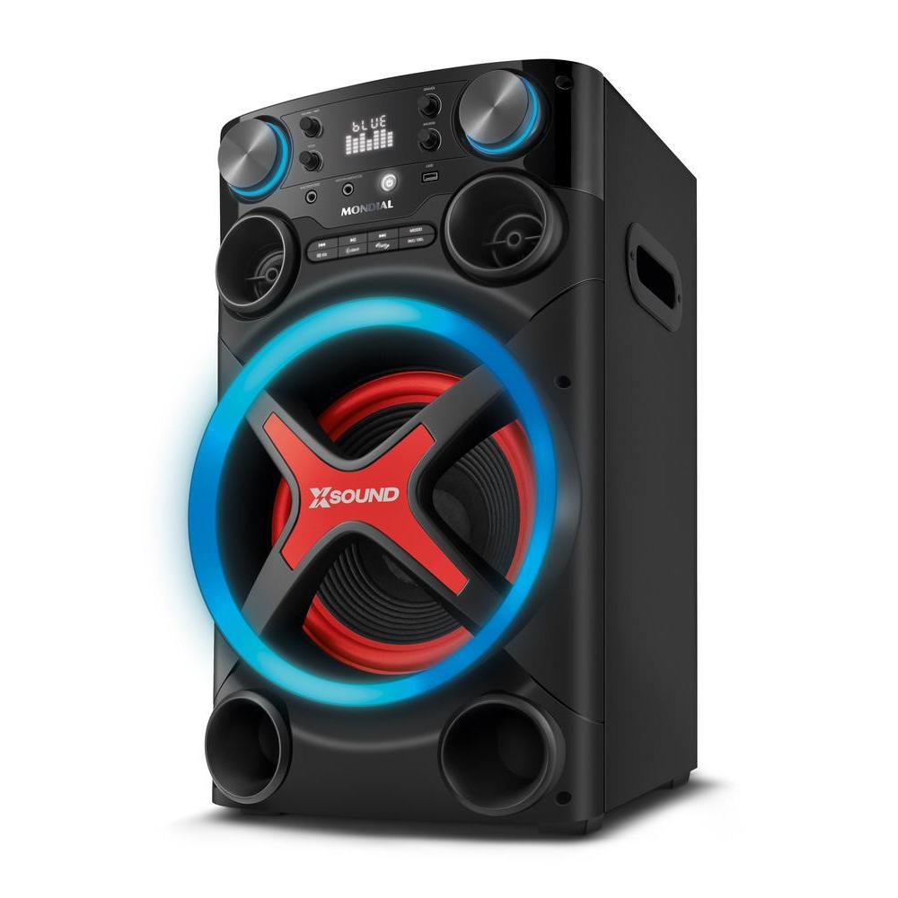 Torre de Som Mondial TM-1200-B luzes Bluetooth 1200W RMS APP em Oferta na Shopee