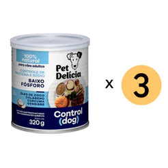 Kit 3 Ração Úmida Pet Delícia Cães Control Dog - 320G