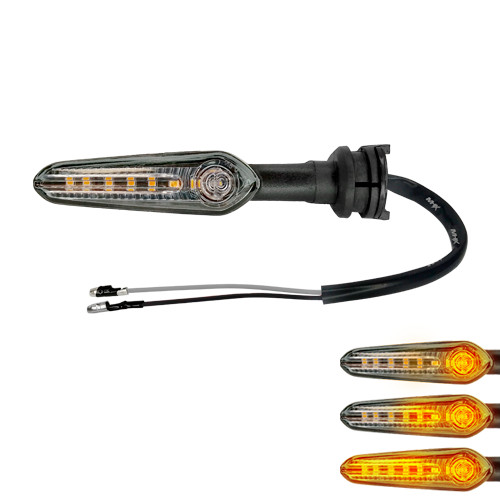 PISCA LED MODELO MT03 SEQUENCIAL COM LENTE CRISTAL TRASEIRO DIREITO E TRASEIRO ESQUERDO COM FIACAO DE 50CM