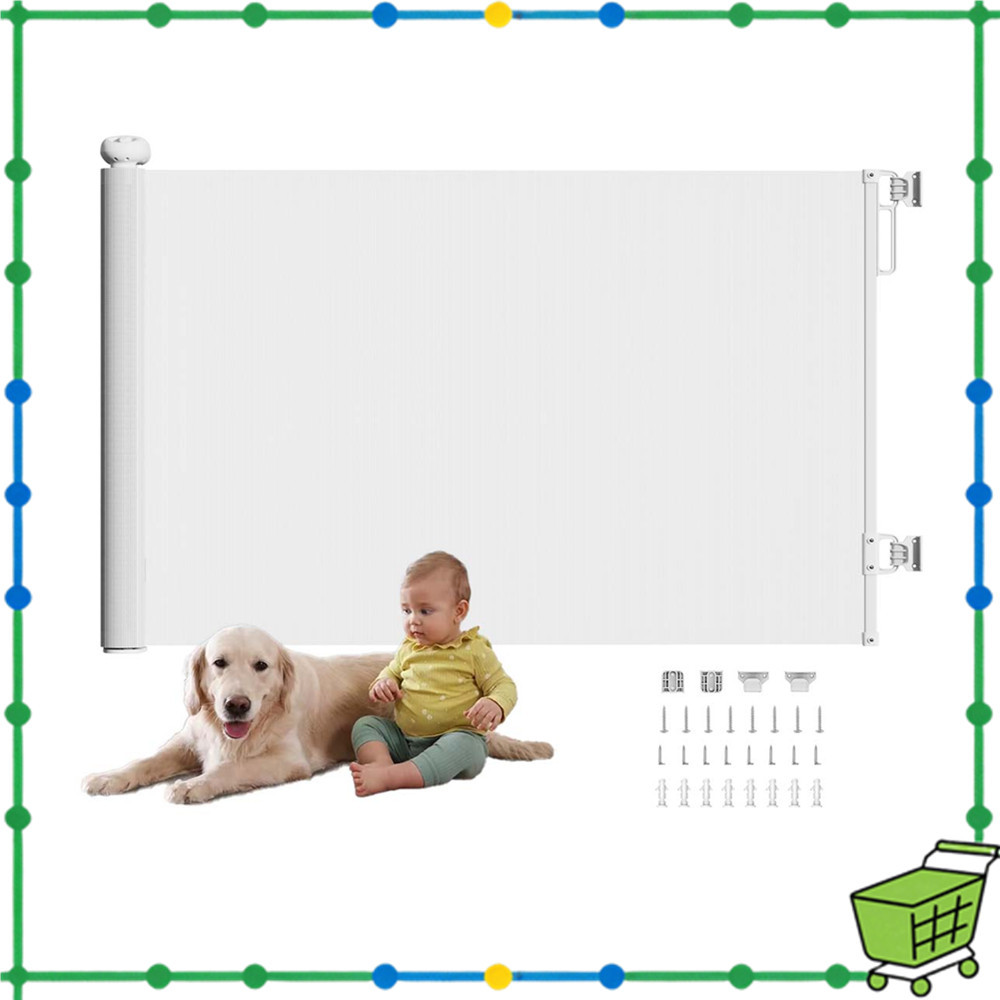 Cerca de escada retrátil de 1.5 m branca, sem diamante, altura da porta de segurança infantil, interruptor de primeira m