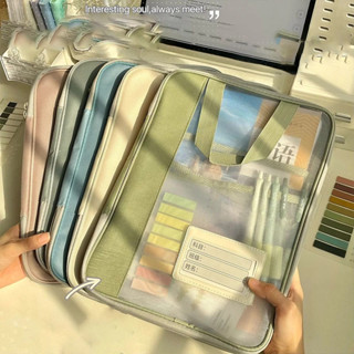 Bolsa de arquivo Bolsa de arquivo transparente Bolsa de estudante Bolsa escolar Bolsa de exame em Oferta na Shopee