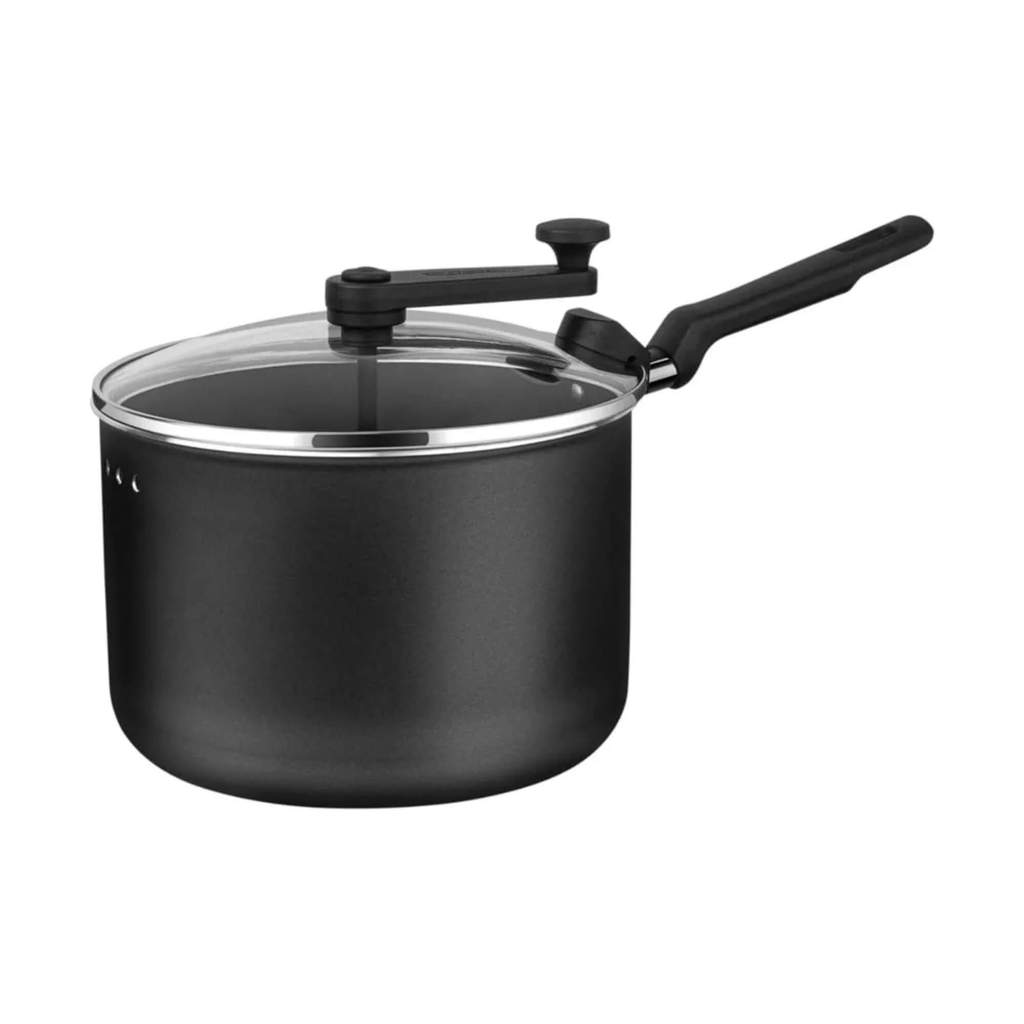 Panela Pipoqueira Alumínio Antiaderente Tampa de Vidro com Trava 4,2L Prata Brinox - 7100/157 em Oferta na Shopee