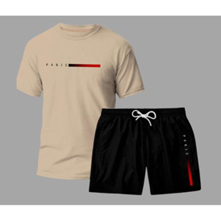 Conjunto Masculino Streetwear Paris Urbano Camiseta E Short em Oferta na Shopee