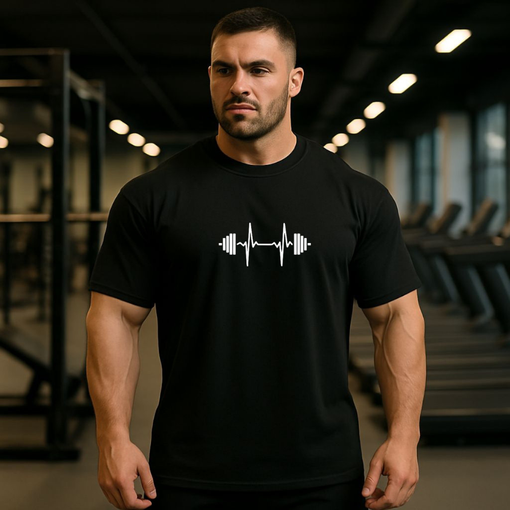 Camiseta Oversized Camisa Masculina Algodão Treino Academia sobre Bermuda Batimento Peso
