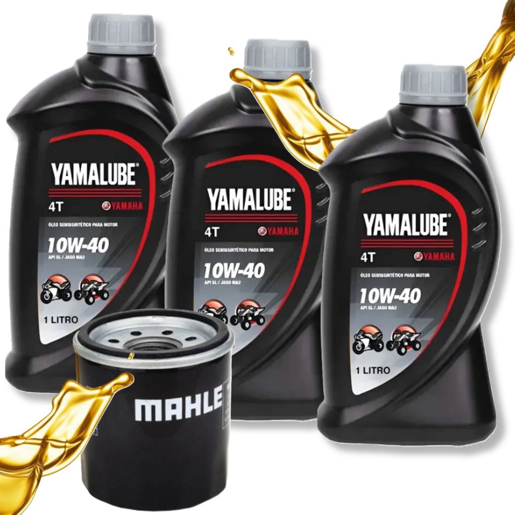 Troca de Óleo Mt 03 Mt 07 Mt 09 Xj6 Yzf R3 Yzf R6 Yamalube 10w40 + Filtro