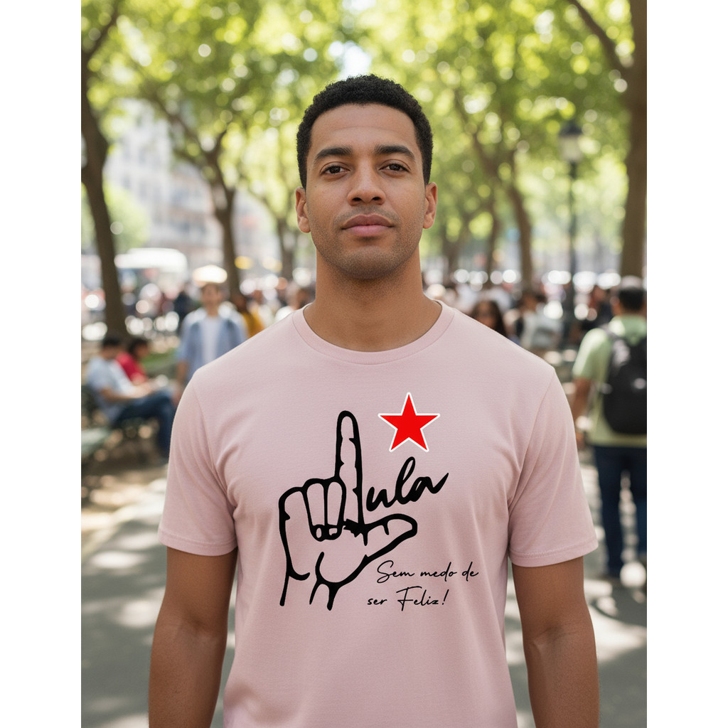 Detalhes do Camiseta Masculina Lula Presidente Camisa Premium 100% Algodão Politica