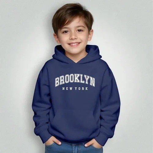 Moletom Canguru Infantil Algodão Capuz Bolso Unissex Juvenil Brooklyn 2 ao 16