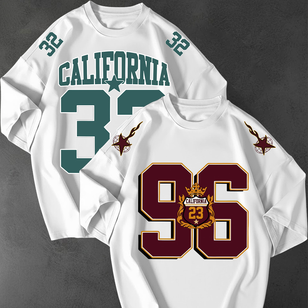 Kit 2 Camisetao Oversized Streetwear Estampa California 32 96 Unissex 100% Algodao Gringa Estilosa