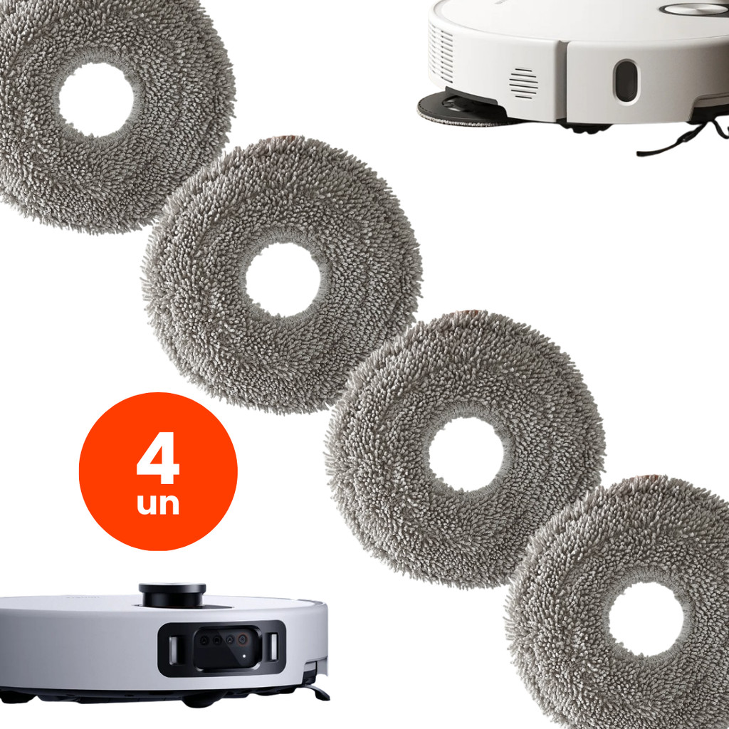 KIT 4 ESFREGÃO MOP COMPATÍVEL XIAOMI ROBOT VACUUM 5 / 5 PRO ROBÔ ASPIRADOR