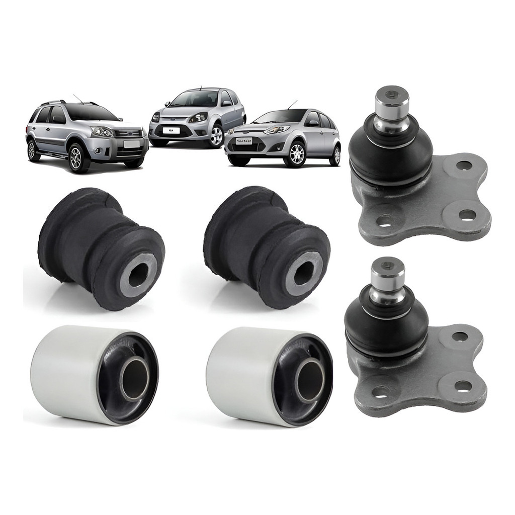 Kit 4 Buchas + 2 Pivô Bandeja Fiesta Ecosport Ford Ka em Oferta na Shopee