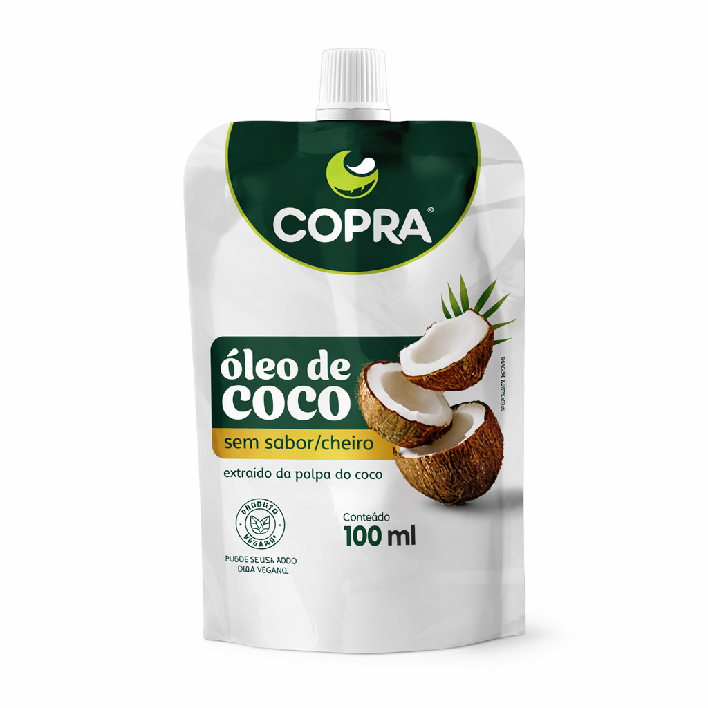 Óleo de Coco Copra 100ml Sem Sabor e Odor Pouch Natural Vegano em Oferta na Shopee