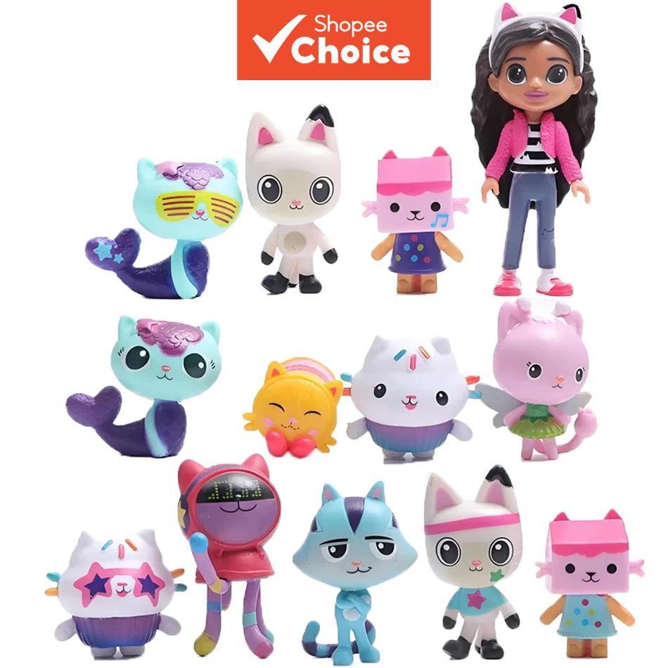 13 peças/conjunto Personagens de Anime da Casa de Bonecas Gabby – Gato Sorriso, Abraço, Boneca Gaby Menina – Presente em Oferta na Shopee