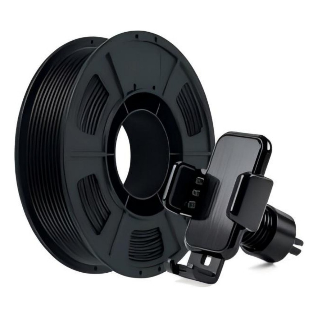 Filamento PLA Preto Brilhante  Silk Premium 1Kg 1,75mm Efeito Aveludado Impressora 3D FDM