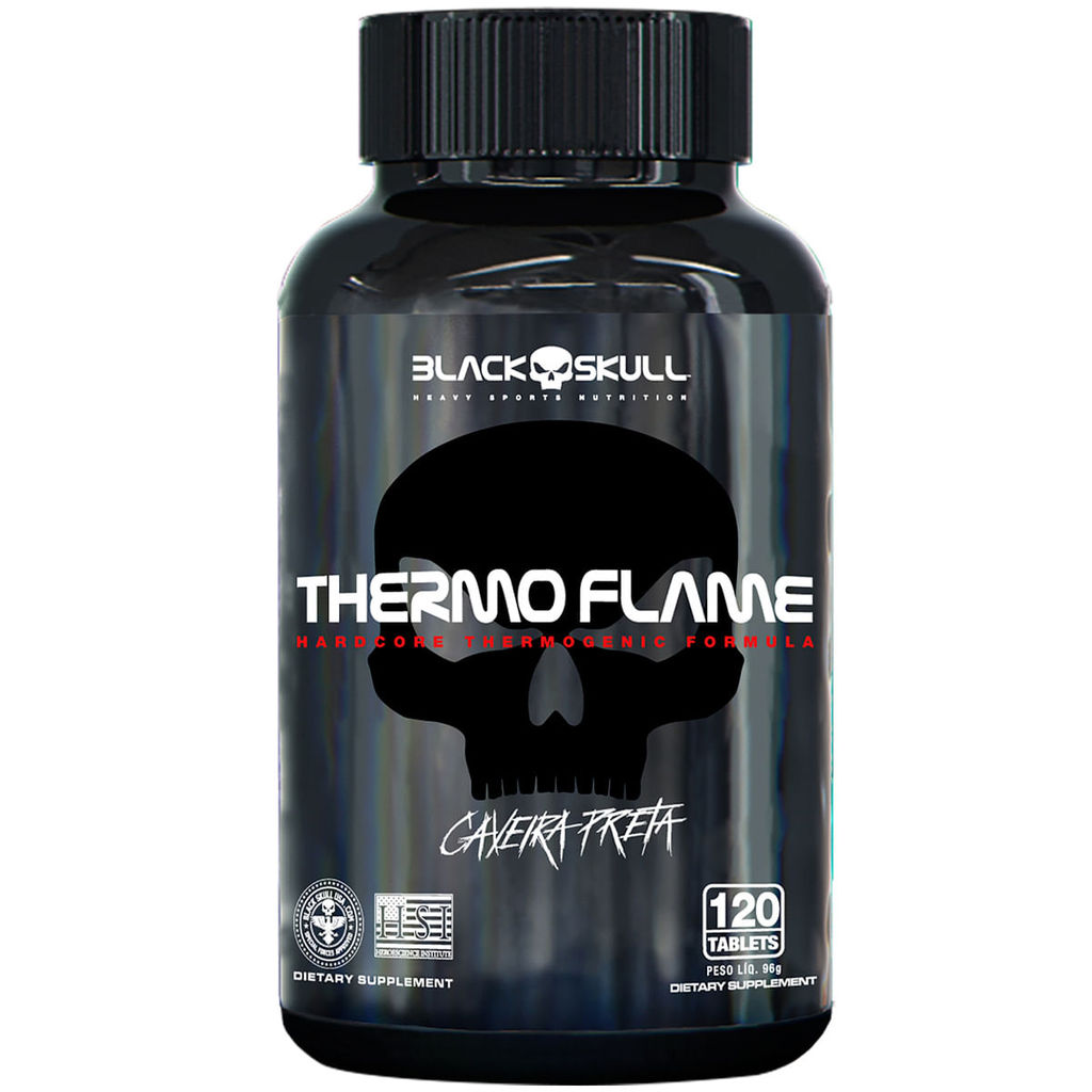 Termogênico Thermo Flame - 120 Tabletes - Black Skull em Oferta na Shopee