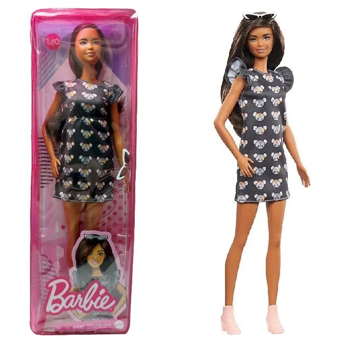 Boneca Barbie Fashionistas Morena Vestido Estampado #140 - Mattel