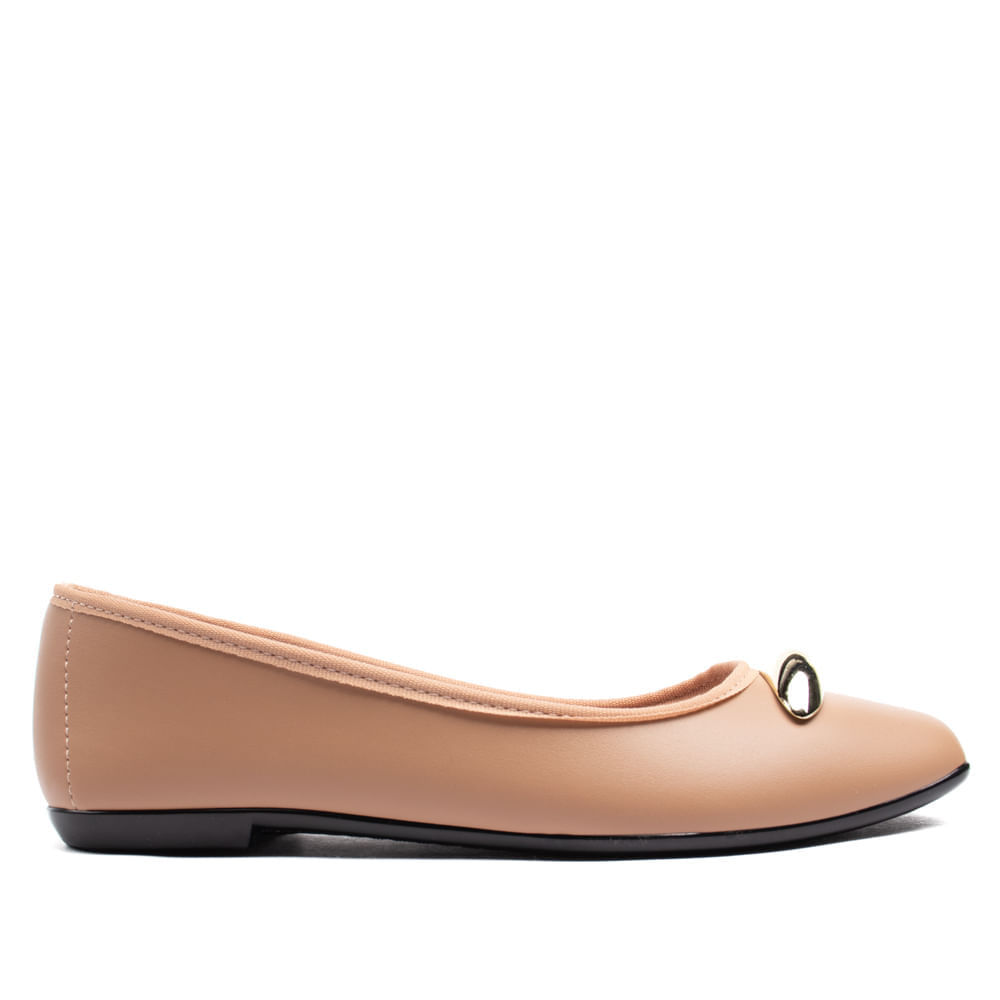 Sapatilha Feminina Moleca Bico Quadrado Nude em Oferta na Shopee
