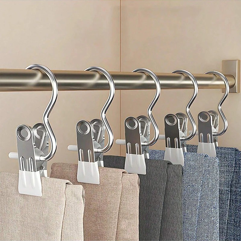 Prendedor Roupas Gancho Aço Inoxidável Kit 10 ou 20 Peças Forte e Durável Pendure Calças Bolsas em Oferta na Shopee