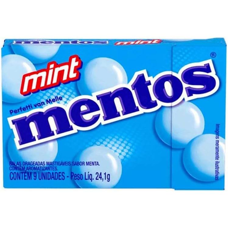 Bala Mentos Mint Slim Box Com 12 Unidades De 24,1g