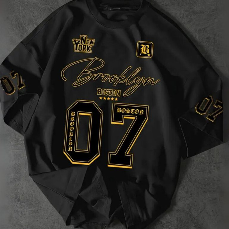 Camiseta, Over Camiseta Oversized Masculina Esportiva Confortável Algodão Brooklyn Streetwear Conforto Urbano Casual Str