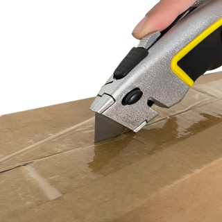 Estilete Trapezoidal 18mm Com 5 Lâminas Metal Emborrachado em Oferta na Shopee