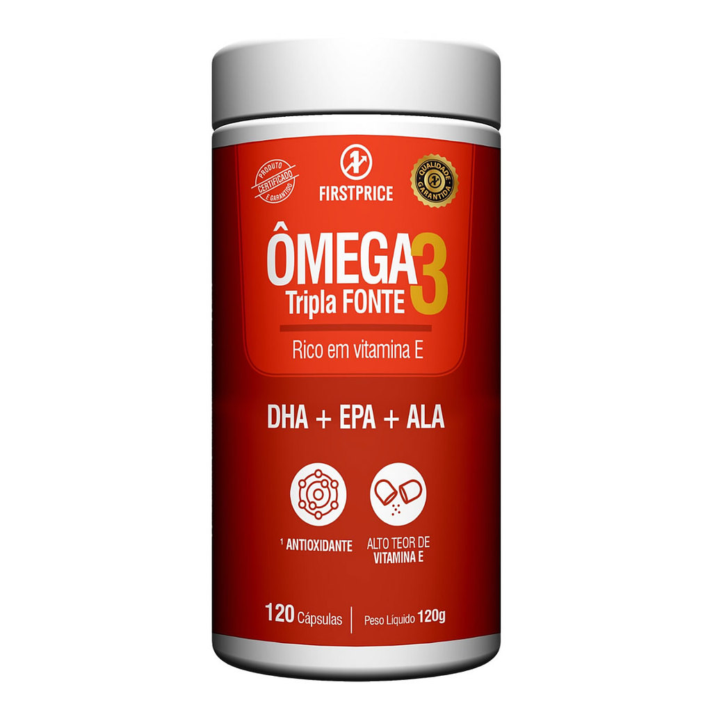 Ômega 3 Tripla Fonte Rico Vitamina E 120 Cápsulas em Oferta na Shopee