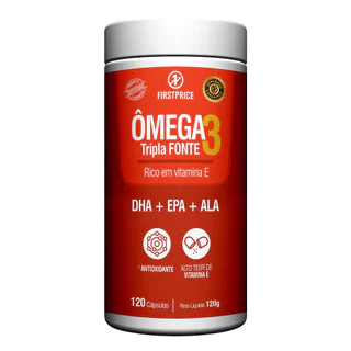 Ômega 3 Tripla Fonte Rico Vitamina E 120 Cápsulas