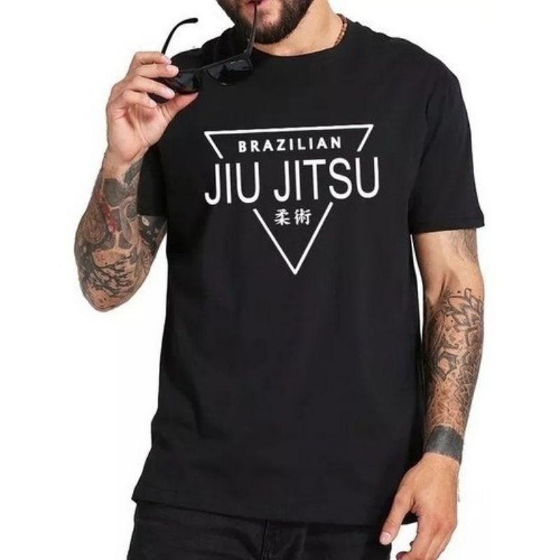Camiseta Camisa Algodão Linda camiseta jiu-jitsu camisa masculina e feminina algodão Academia Uniforme Profissão Profess