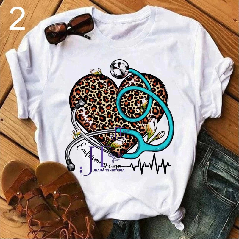 Camiseta Atmclass Blusa Unissex T-shirt t shirt enfermagem, blusa feminina enfermeira branca plus size 100% Algodão Prem