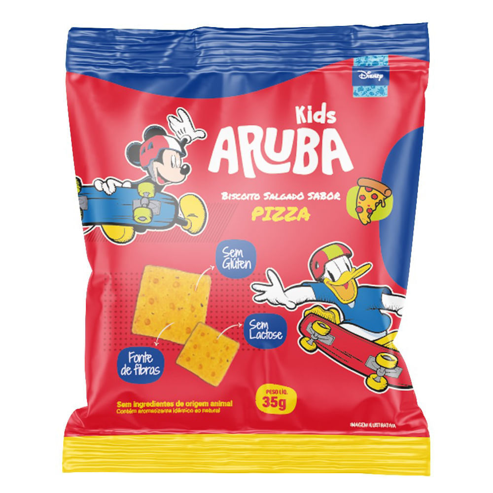 Biscoito Aruba Kids Salgado Sabor Pizza 35g