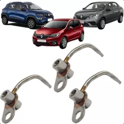 Jogo 3 Injetores De Óleo Jet Cooler Renault Kwid Logan Sandero 1.0 12V 3 Cilindros
