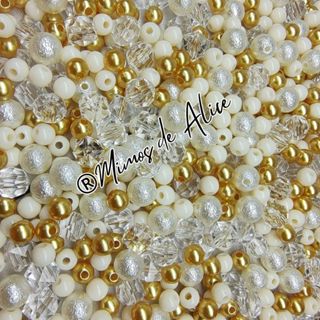 Blend Mix Dourado Aprox.380/760 pçs Perola Miçanga Leitosa Cristais Pedraria brincos bijuterias Diy em Oferta na Shopee