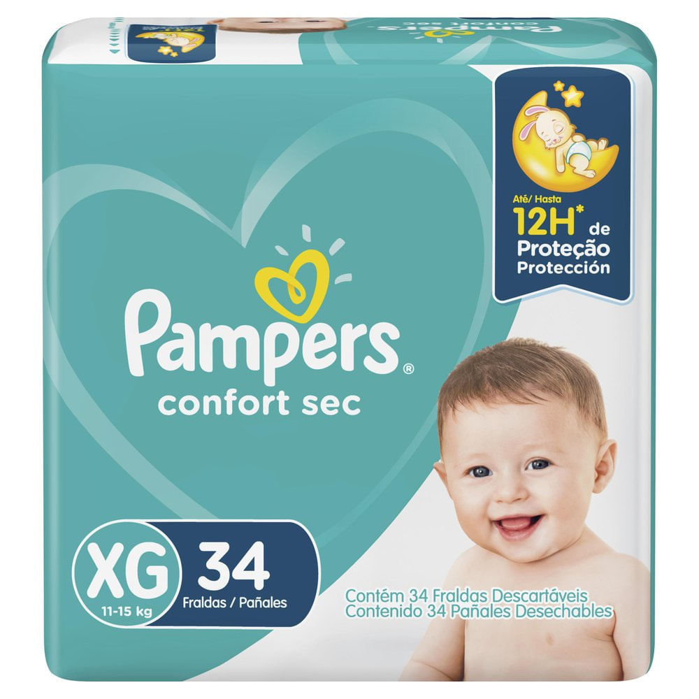 Fralda Pampers Confort Sec Tamanho XG 34 Unidades