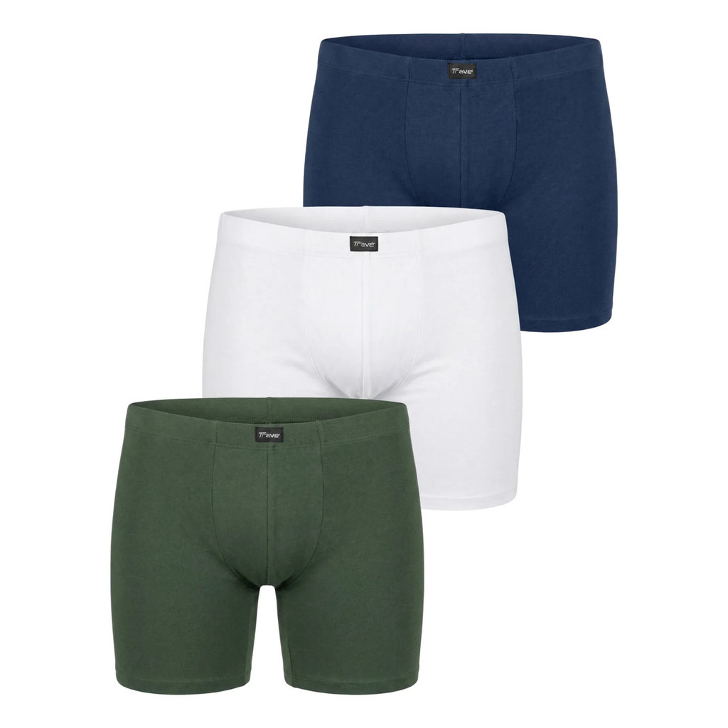 Kit 3 Cuecas Boxer Long Masculina Cotton Algodão Alta Durabilidade Confortável Algodão Trave