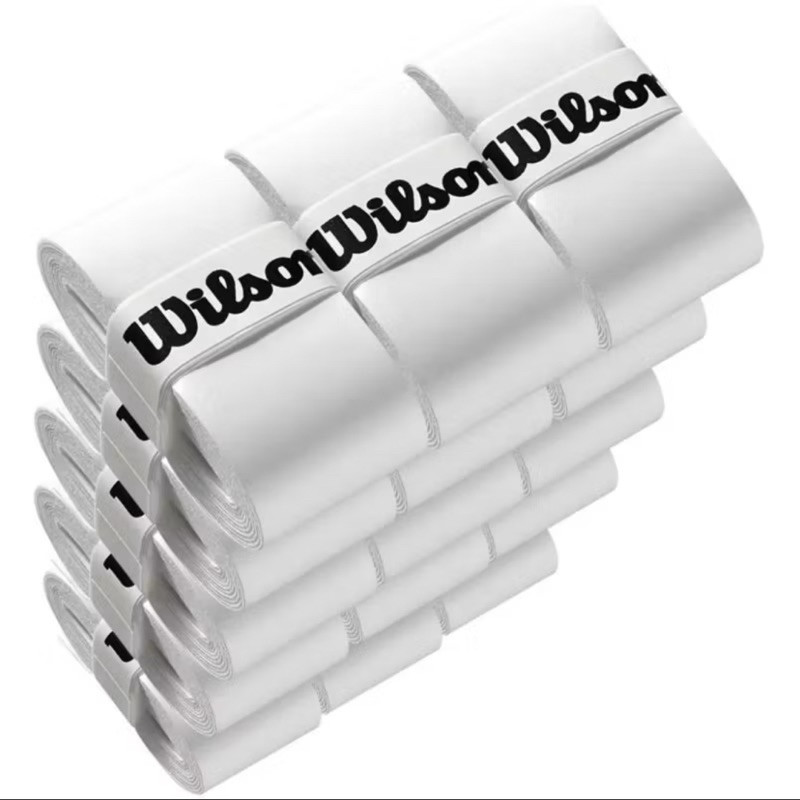 Kit 5 Un Overgrip Wilson Raquete  Beach Tennis Padel tenis pickleball Cor Branco Grip Liso sem furação Envio Imediato