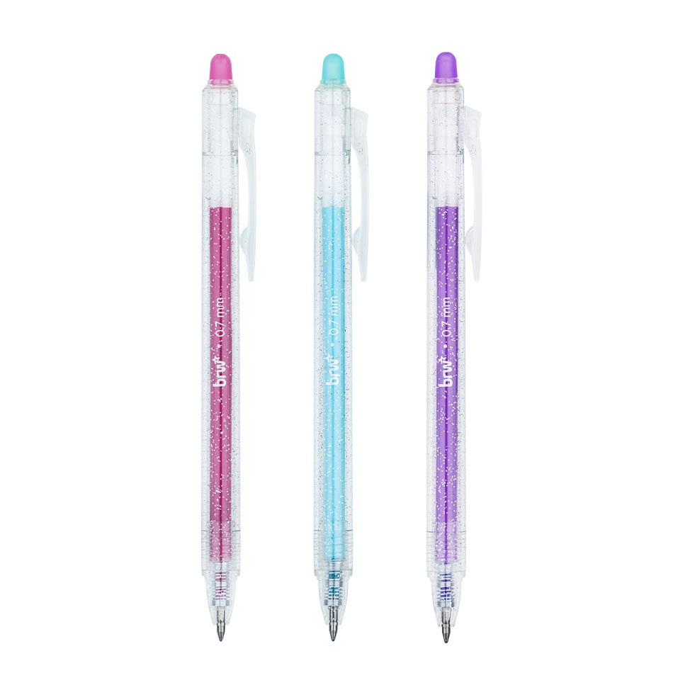 Caneta esferográfica gel apagável 0.7mm Glitter BRW em Oferta na Shopee