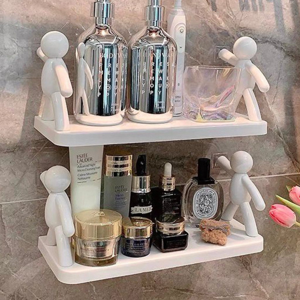 Kit 1/2/3/4 Suportes Organizadores para Cozinha e Banheiro com Fita Adesiva Dupla Face – Plástico Resistente Sem Furo