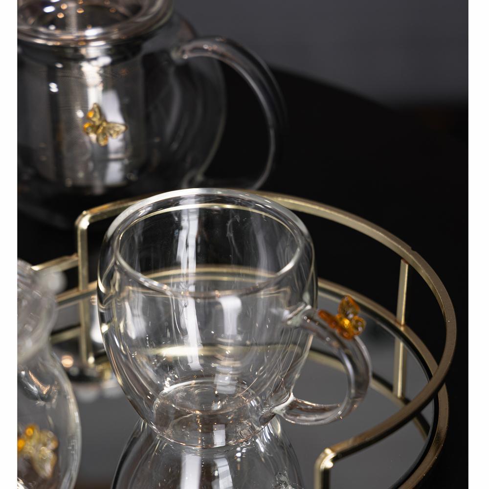 Conjunto 2 Xícaras de Chá Sun Garden 180ml Wolff Vidro Borossilicato para Chá Café Mesa Posta Servir Bebidas Quentes · foto 2